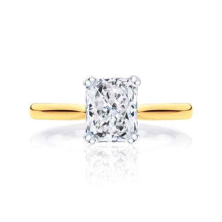 1.20 Carat Radiant Cut Moissanite Solitaire Ring in White Gold