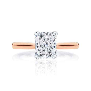 1.20 Carat Radiant Cut Moissanite Solitaire Ring in White Gold