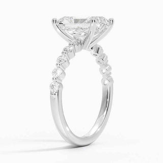 1.50 Carat Radiant Cut Prong Set Moissanite Ring in Rose Gold With Accent