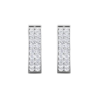 0.90 Ct Round Cut Two Row Prong Set Moissanite Hoop Earrings for Unisex