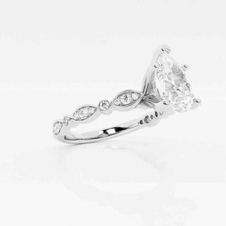1.50 Ct Pear Cut Vintage Moissanite Ring in Rose Gold