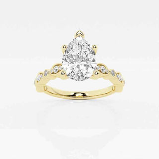 1.50 Ct Pear Cut Vintage Moissanite Ring in Rose Gold