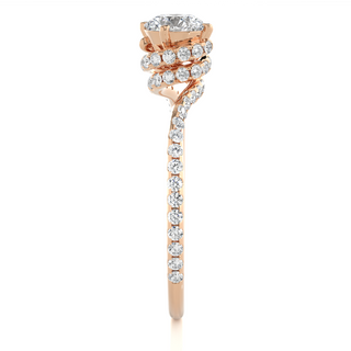 1 Carat Double Halo Twisted Moissanite Ring In Rose Gold