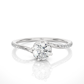1 Carat Double Halo Twisted Moissanite Ring In Rose Gold