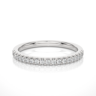 1.40 Mm V-Split Round Moissanite Wedding Band In Yellow Gold