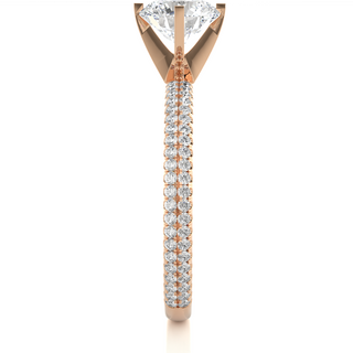 1.50 Ct Moissanite Engagement Ring With Accents In Rose Gold