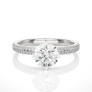 1.50 Ct Moissanite Engagement Ring With Accents In Yellow Gold