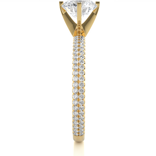 1.50 Ct Moissanite Engagement Ring With Accents In Yellow Gold