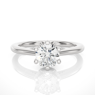 1 Ct Round Moissanite Solitaire Engagement Ring In Rose Gold