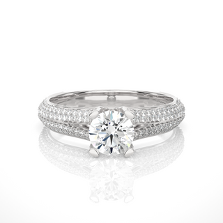 1.50 Ct Round Moissanite Split Shank Engagement Ring In Yellow Gold
