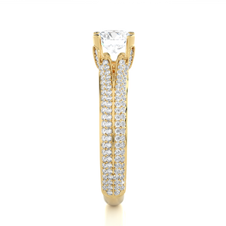 1.50 Ct Round Moissanite Split Shank Engagement Ring In Yellow Gold