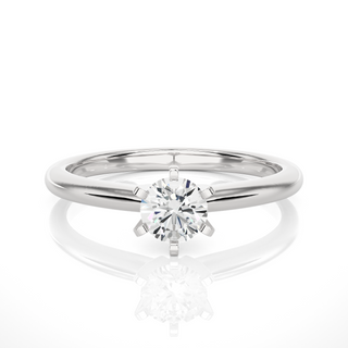 0.50 Carat Round Moissanite Engagement Ring in Yellow Gold