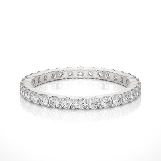 2.00 Mm Round Cut Moissanite Shared Prong Eternity Band In Rose Gold
