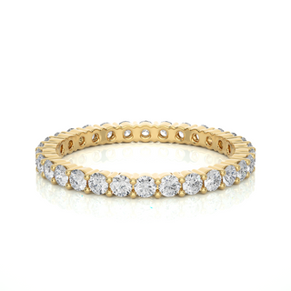 2.00 Mm Round Cut Moissanite Shared Prong Eternity Band In Rose Gold