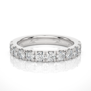 1.5 Carat French V-Split Moissanite Eternity Band in Rose Gold