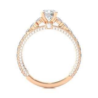 2 Ct Bridge Set Moissanite Engagement Ring With Accent In Rose Gold
