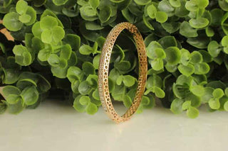 1.50 Ct Round Cut Moissanite Bangle Bracelet in Yellow Gold For Women