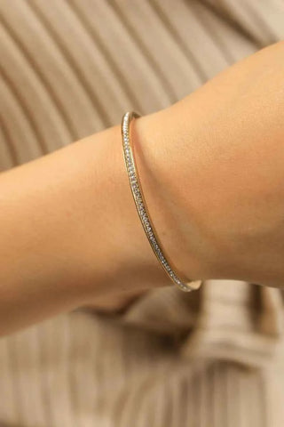 1.50 Carat Round Shaped Moissanite Bangle Bracelet For Women