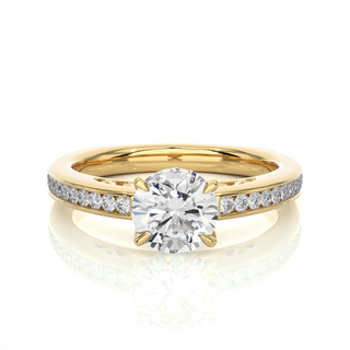1.40 Ct Round Moissanite Basket Set Filigree Ring In Rose Gold