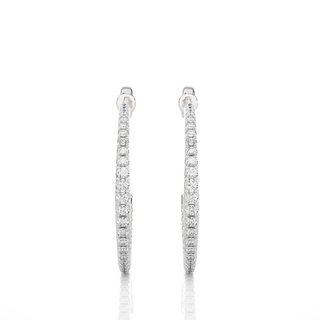 0.5 Carat Round Moissanite Push Back C Hoop Earrings In Yellow Gold