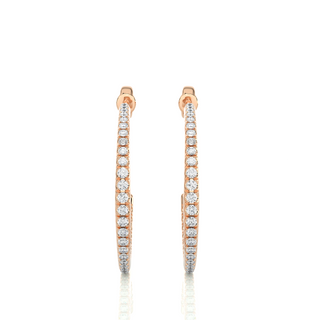 0.5 Carat Round Moissanite Push Back C Hoop Earrings In Yellow Gold