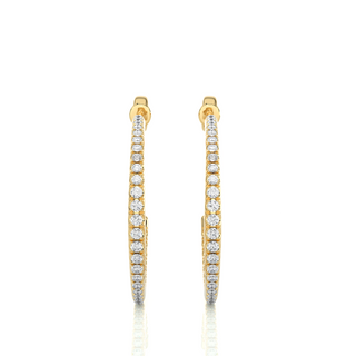 C-Hoop Push Back Moissanite Earrings yellow gold