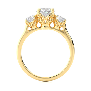 Center Claw Prong Round Stone Moissanite Ring yellow gold