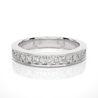1 Ct Channel Set Round Moissanite Band In Rose Gold