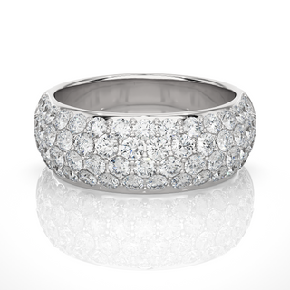 1.5 Carat Round Moissanite Wedding Band In Yellow Gold