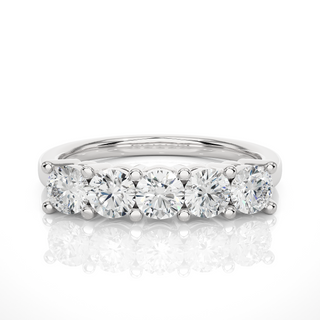 0.50 Ct Five Stone Moissanite Wedding Band In Rose Gold