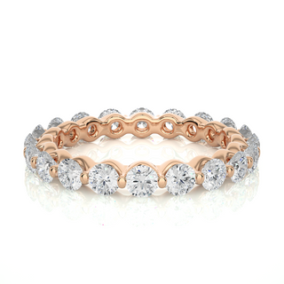 1.50 Ct Round Cut Moissanite Wedding Band For Women In White Gold