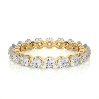 1.50 Ct Round Cut Moissanite Wedding Band For Women In White Gold