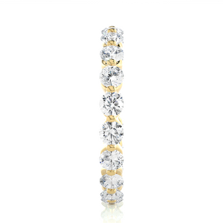 1.50 Ct Round Cut Moissanite Wedding Band For Women In Yellow Gold