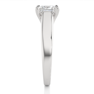 1 Ct Four Prong Princess Cut Moissanite Solitaire Engagement Ring in White Gold