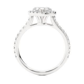 Heart-Stone Halo with Accents Wedding Ring white gold