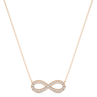 0.5 Ct Round Moissanite Infinity Channel Set Pendant In Rose Gold