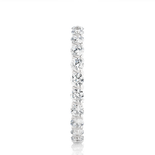 1 Ct Round Cut Moissanite Bar Setting Wedding Band In White Gold