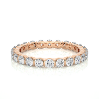 1 Ct Round Cut Moissanite Bar Setting Wedding Band In White Gold
