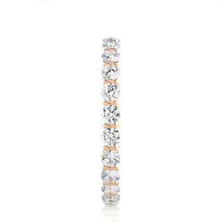 1 Ct Round Cut Moissanite Bar Setting Wedding Band In Rose Gold