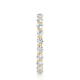 1 Ct Round Cut Moissanite Bar Setting Wedding Band In Yellow Gold
