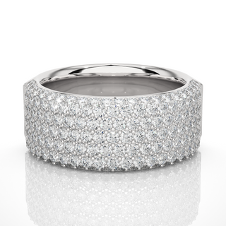 2 Carat Moissanite Micro Pave Wedding Band In Yellow Gold