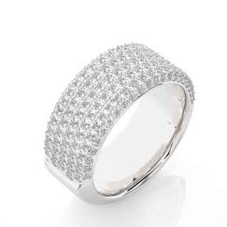 2 Carat Moissanite Micro Pave Wedding Band In White Gold
