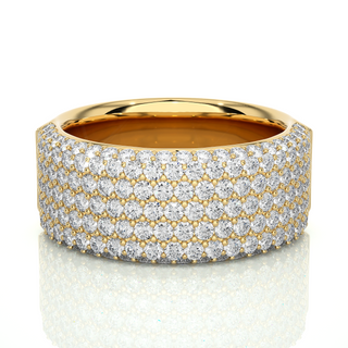 2 Carat Moissanite Micro Pave Wedding Band In Yellow Gold