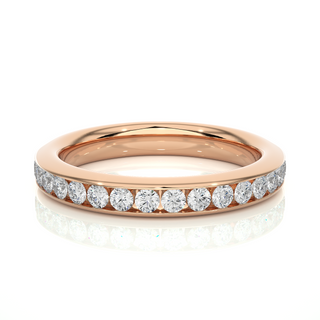1 Carat Round Shape Moissanite Wedding Band In White Gold For Women