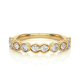 1 Ct Round Moissanite Wedding Band For Women In Silver