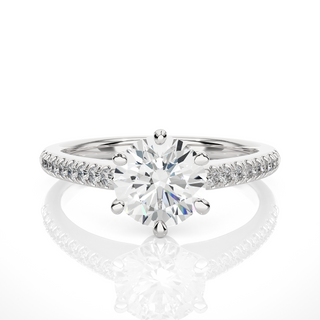 1.50 Ct Round Moissanite Six Prong Engagement Ring In Yellow Gold
