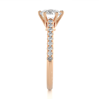1.50 Ct Round Cut Moissanite Six Prong Engagement Ring In Rose Gold