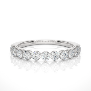 1 Ct Round Moissanite Bar Set Half Eternity Band In Yellow Gold