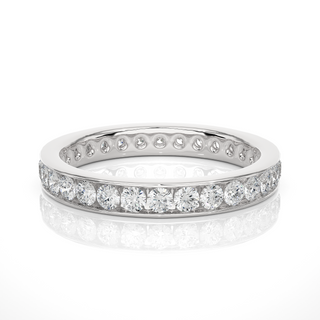2 Ct Round Moissanite Pave Setting Band In Rose Gold