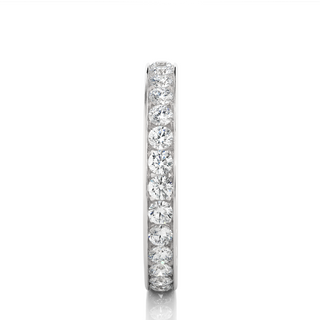 2 Ct Round Moissanite Pave Setting Wedding Band In Silver